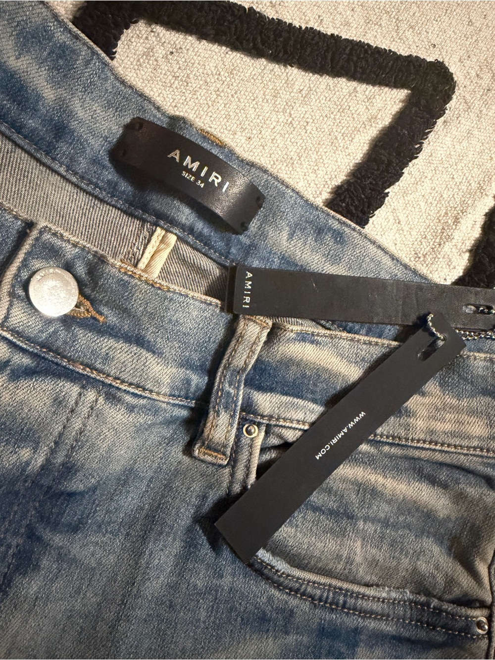 AMIRI Light Blue Distressed Skinny Jeans - Picture 4 of 4